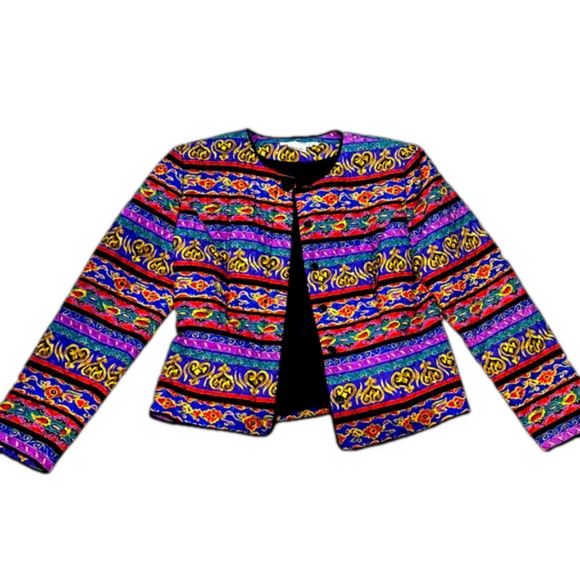Maggy London patterned quilted blazer - size 8 - Picture 1 of 6